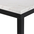Console étroite Maypex en quartz blanc avec base noire