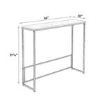 Console étroite Maypex en quartz blanc avec base noire