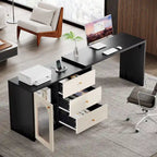 Bureau d'ordinateur réversible en L de 47 pouces pour bureau à domicile