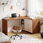 Bureau d'ordinateur réversible en L de 47 pouces pour bureau à domicile