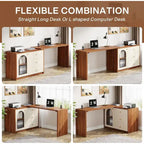 Bureau d'ordinateur réversible en L de 47 pouces pour bureau à domicile