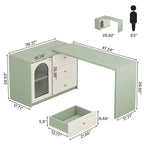 Bureau d'ordinateur réversible en L de 47 pouces pour bureau à domicile