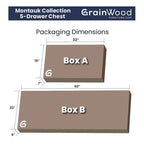 Commode 5 tiroirs en bois massif Montauk de Grain Wood Furniture