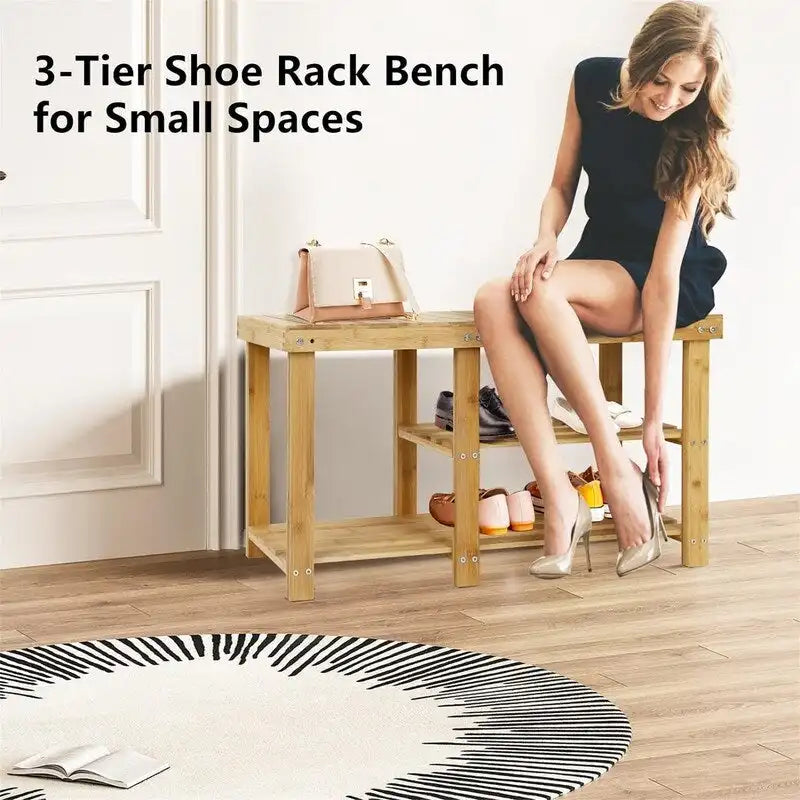 Banc à chaussures pour entrée - 33,5P x 11,02L x 17,7H