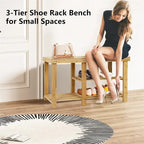 Banc à chaussures pour entrée - 33,5P x 11,02L x 17,7H