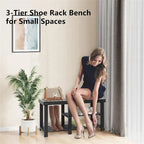 Banc à chaussures pour entrée - 33,5P x 11,02L x 17,7H