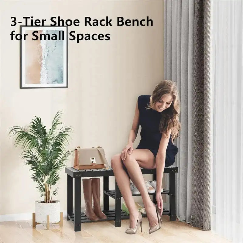Banc à chaussures pour entrée - 33,5P x 11,02L x 17,7H