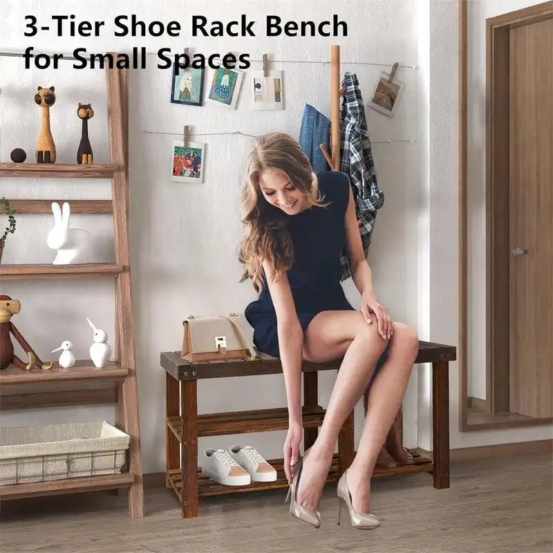 Banc à chaussures pour entrée - 33,5P x 11,02L x 17,7H