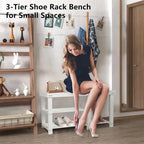 Banc à chaussures pour entrée - 33,5P x 11,02L x 17,7H