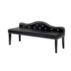 Banc d'appoint capitonné moderne en similicuir noir Kopt de Furniture of America