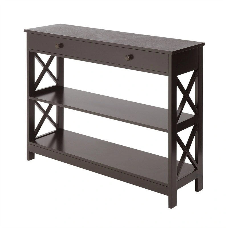 Table console à 1 tiroir avec étagères - 11.75P x 39.25L x 31.5H