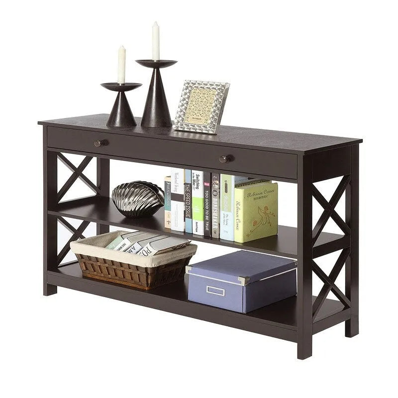 Table console à 1 tiroir avec étagères - 11.75P x 39.25L x 31.5H