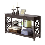 Table console à 1 tiroir avec étagères - 11.75P x 39.25L x 31.5H