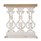 Table console en bois vintage avec plateau marron