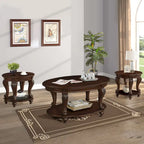Table d'appoint ronde rétro 22, table d'appoint de canapé en bois massif avec étagère, table de coin de salon facile à assembler