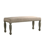 Banc rembourré avec clous décoratifs et cadre en bois