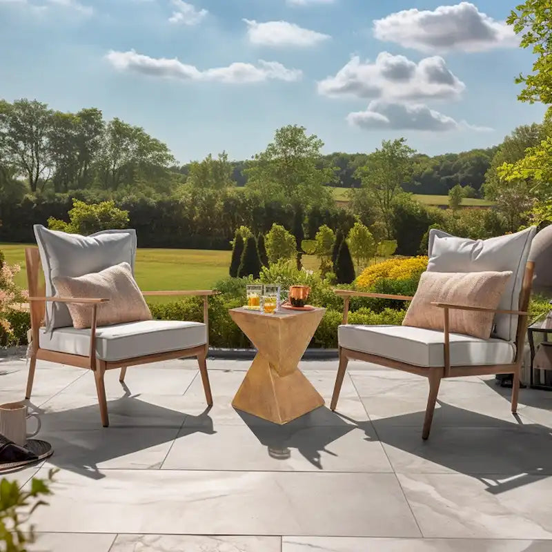 Table d'appoint de jardin/terrasse en béton léger moderne - 12x12x18