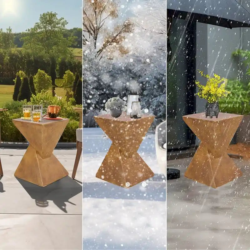 Table d'appoint de jardin/terrasse en béton léger moderne - 12x12x18