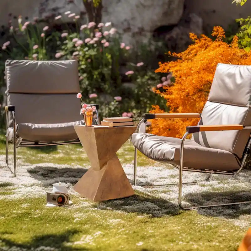 Table d'appoint de jardin/terrasse en béton léger moderne - 12x12x18