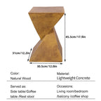 Table d'appoint de jardin/terrasse en béton léger moderne - 12x12x18