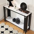 Console en faux marbre à 2 niveaux, table de canapé de salon, console étroite moderne pour entrée, table d'entrée de couloir