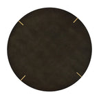 Ensemble de tables basses rondes Vennesla en métal doré et similicuir couleur brun foncé par iNSPIRE Q Bold