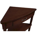 33.8Petite table d'angle triangulaire, table d'appoint en bois pour petits espaces de salon, table d'angle à 3 niveaux avec pieds en bois massif