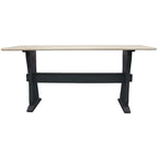 Console de table à tréteaux HomeRoots 70 en marbre véritable ivoire et noir - 70