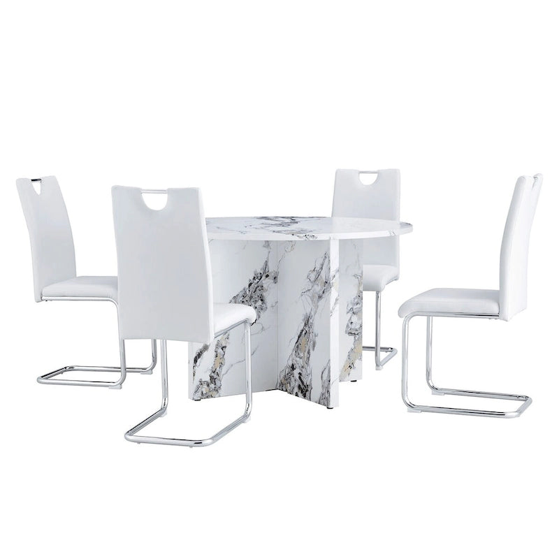 Ensemble de salle à manger rond 5 pièces