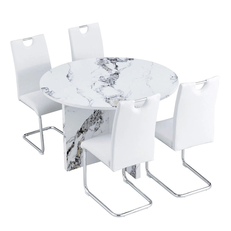 Ensemble de salle à manger rond 5 pièces
