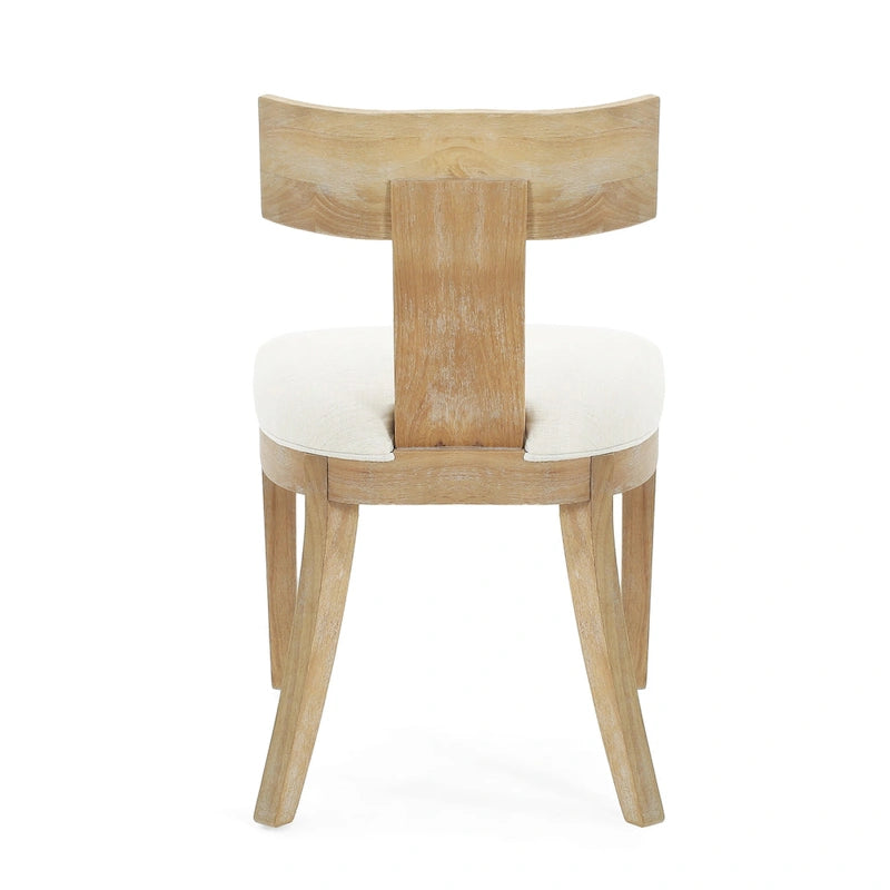 Chaises de salle à manger rembourrées Fescue avec dossier à lattes en hévéa (lot de 2) par Christopher Knight Home