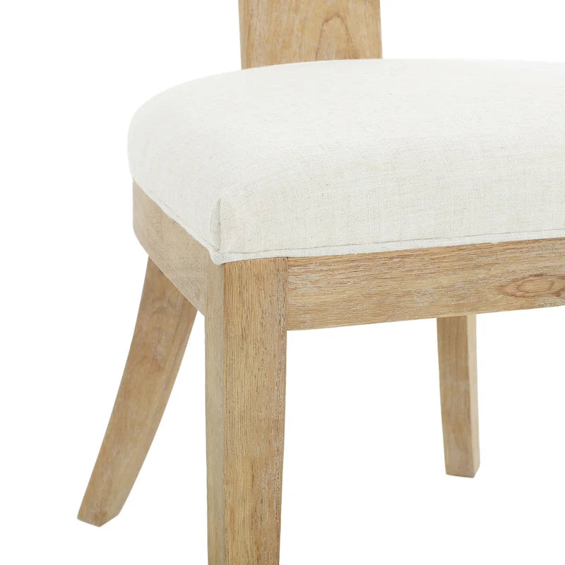 Chaises de salle à manger rembourrées Fescue avec dossier à lattes en hévéa (lot de 2) par Christopher Knight Home