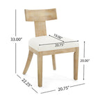 Chaises de salle à manger rembourrées Fescue avec dossier à lattes en hévéa (lot de 2) par Christopher Knight Home