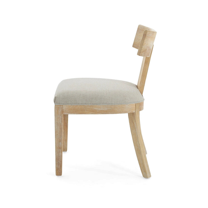 Chaises de salle à manger rembourrées Fescue avec dossier à lattes en hévéa (lot de 2) par Christopher Knight Home