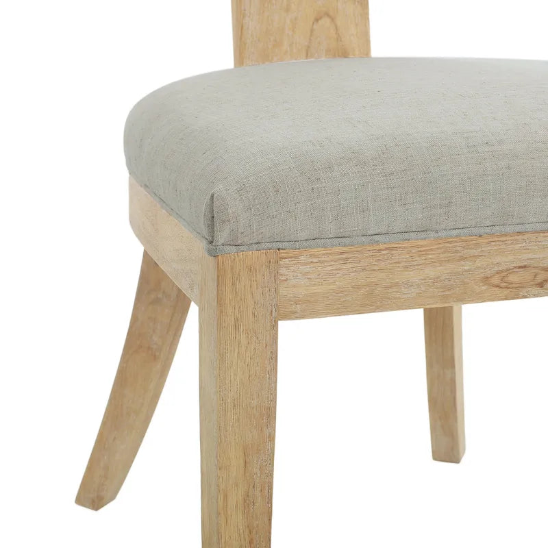 Chaises de salle à manger rembourrées Fescue avec dossier à lattes en hévéa (lot de 2) par Christopher Knight Home