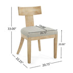 Chaises de salle à manger rembourrées Fescue avec dossier à lattes en hévéa (lot de 2) par Christopher Knight Home