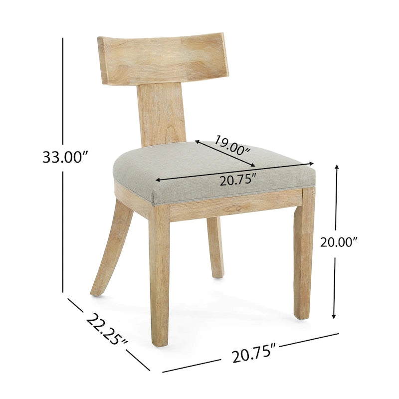 Chaises de salle à manger rembourrées Fescue avec dossier à lattes en hévéa (lot de 2) par Christopher Knight Home