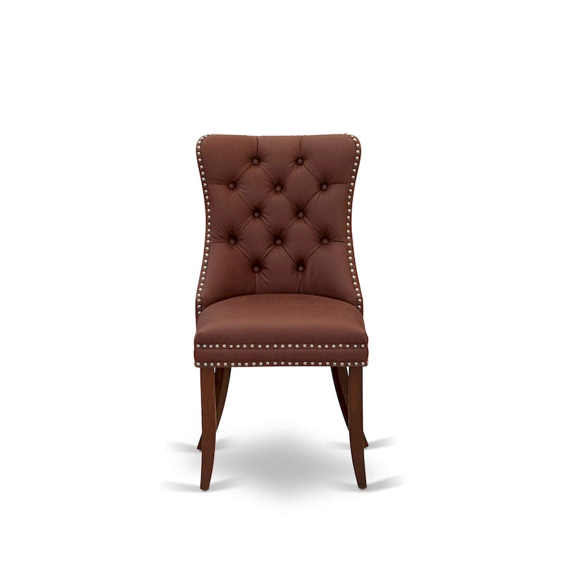 East West Furniture – Ensemble de salle à manger avec table ronde et chaises rembourrées, acajou (options de pièces)