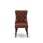East West Furniture – Ensemble de salle à manger avec table ronde et chaises rembourrées, acajou (options de pièces)