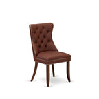 East West Furniture – Ensemble de salle à manger avec table ronde et chaises rembourrées, acajou (options de pièces)