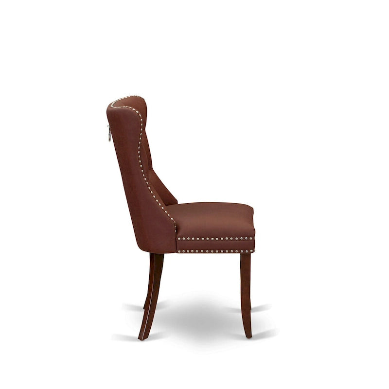 East West Furniture – Ensemble de salle à manger avec table ronde et chaises rembourrées, acajou (options de pièces)