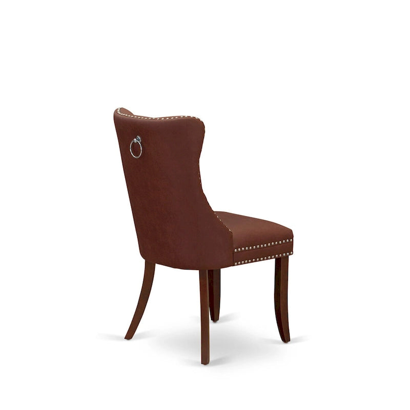East West Furniture – Ensemble de salle à manger avec table ronde et chaises rembourrées, acajou (options de pièces)