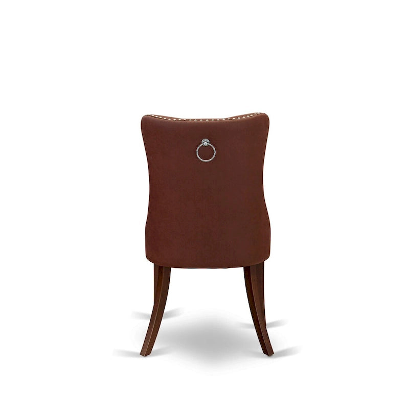 East West Furniture – Ensemble de salle à manger avec table ronde et chaises rembourrées, acajou (options de pièces)