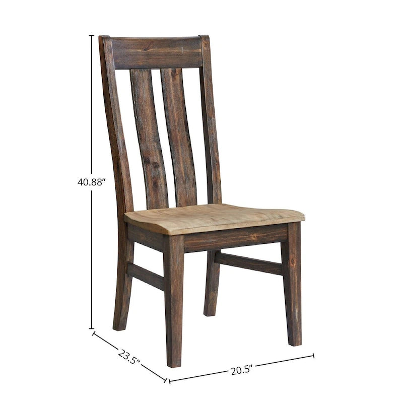 Chaise d'appoint Transitions avec assise en bois (lot de 2)