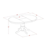 Ensemble de salle à manger 5 pièces East West Furniture - une table de salle à manger ovale et 4 chaises de cuisine, coloris crème et cerise