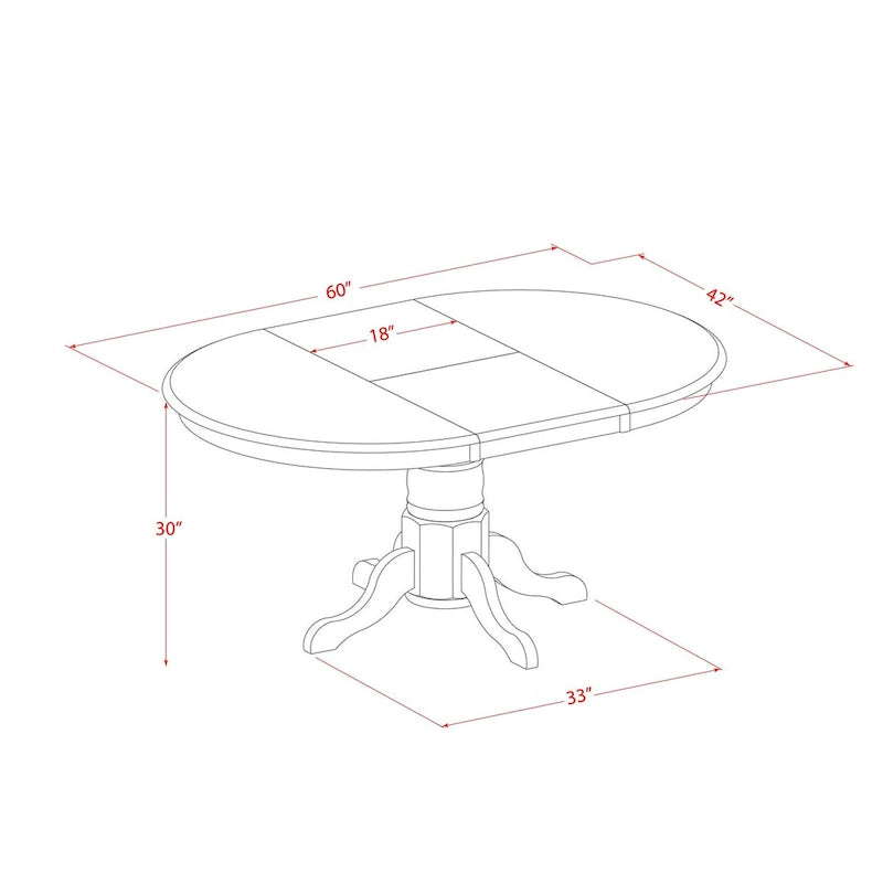 Ensemble de salle à manger 5 pièces East West Furniture - une table de salle à manger ovale et 4 chaises de cuisine, coloris crème et cerise