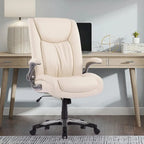 Chaise de bureau pivotante ergonomique pour ordinateur, accoudoirs rabattables, siège large et épais, support lombaire renforcé, capacité de 180 kg pour la maison et le bureau