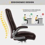 Chaise de bureau pivotante ergonomique pour ordinateur, accoudoirs rabattables, siège large et épais, support lombaire renforcé, capacité de 180 kg pour la maison et le bureau