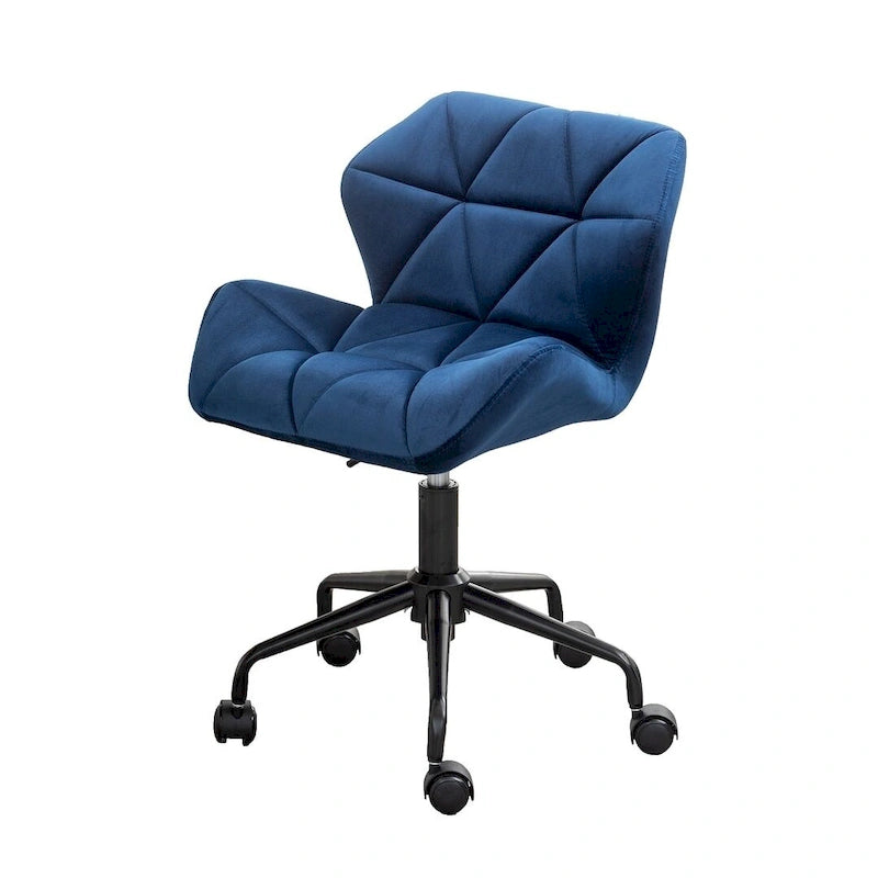 Chaise de bureau pivotante réglable sans accoudoirs, capitonnée de losanges