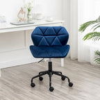Chaise de bureau pivotante réglable sans accoudoirs, capitonnée de losanges